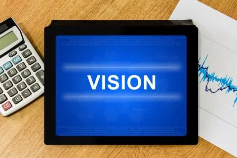 Vision word on digital tablet Foto stock