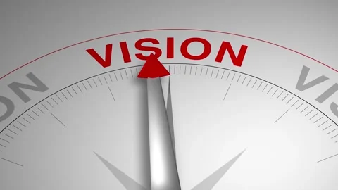 Vision Word or Text Gauge Arrow Compass Animation Concept on White Background Stock Footage 301484766