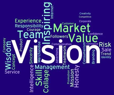 Vision Word Shows Aim Objectives And Aspirations Stock Illustration