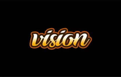 Vision word text banner postcard logo icon design creative concept idea Stock Illustration