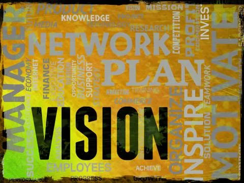 Vision Words Representing Aspire Objectives And Plans Stock Illustration