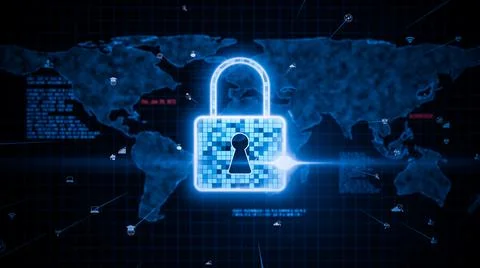 Visionary cyber security encryption technology to protect data privacy Stock Illustration
