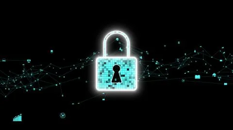 Visionary cyber security encryption technology to protect data privacy Illustrazione stock