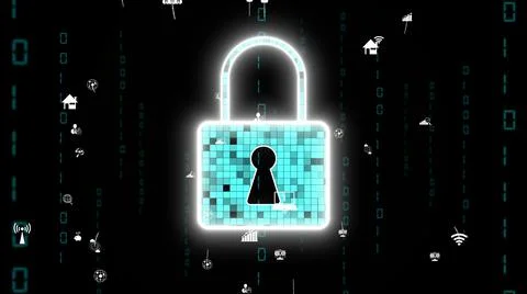 Visionary cyber security encryption technology to protect data privacy Illustrazione stock