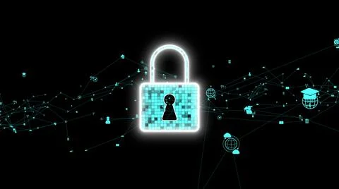 Visionary cyber security encryption technology to protect data privacy Stock Illustration