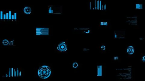 Visionary industry data dashboard presenting machine status Illustrazione stock