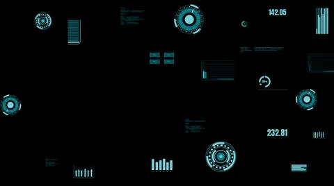 Visionary industry data dashboard presenting machine status Illustrazione stock