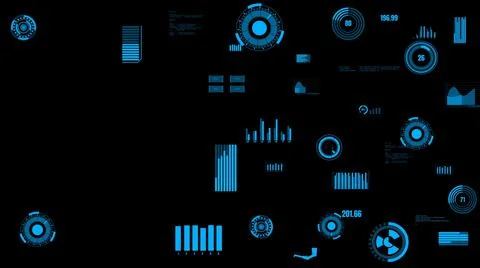 Visionary industry data dashboard presenting machine status Illustrazione stock