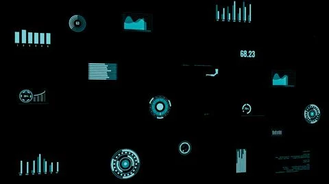Visionary industry data dashboard presenting machine status Illustrazione stock