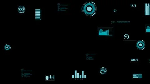 Visionary industry data dashboard presenting machine status Stock Illustration