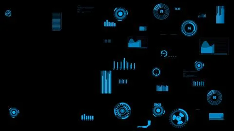 Visionary industry data dashboard presenting machine status Illustrazione stock