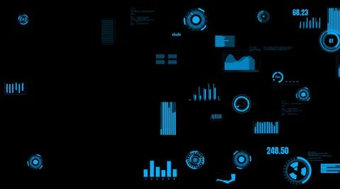 Visionary industry data dashboard presenting machine status Stock Illustration