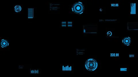 Visionary industry data dashboard presenting machine status Illustrazione stock