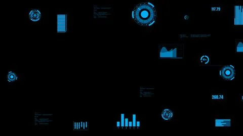 Visionary industry data dashboard presenting machine status Illustrazione stock
