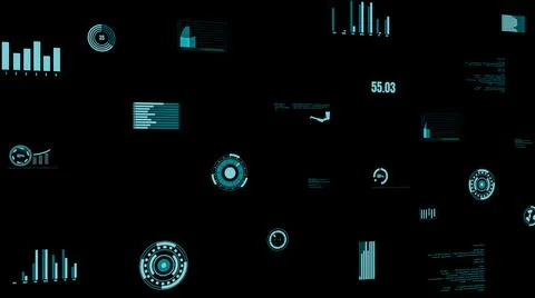 Visionary industry data dashboard presenting machine status Illustrazione stock