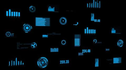Visionary industry data dashboard presenting machine status Illustrazione stock