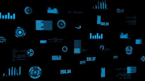 Visionary industry data dashboard presenting machine status Illustrazione stock
