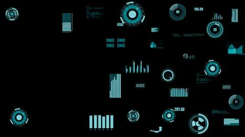 Visionary industry data dashboard presenting machine status Illustrazione stock