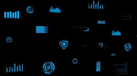 Visionary industry data dashboard presenting machine status 스톡 일러스트