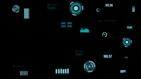 Visionary industry data dashboard presenting machine status Illustrazione stock