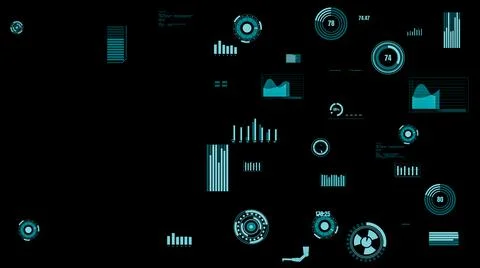 Visionary industry data dashboard presenting machine status Stock Illustration