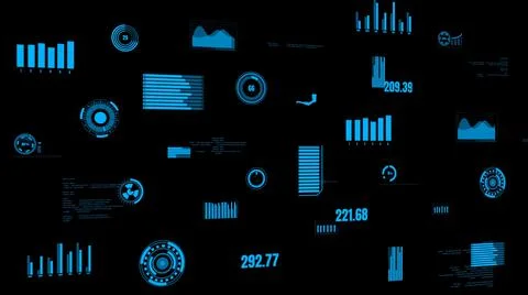 Visionary industry data dashboard presenting machine status Illustrazione stock