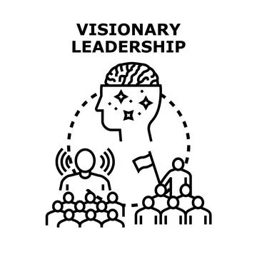 Visionary leadership developing strategy and communicating ideas Stock Illustration