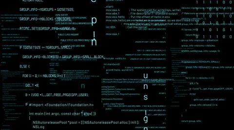 Visionary programming and coding of future software Stock Illustration