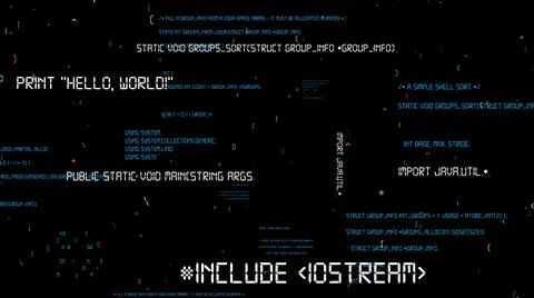 Visionary programming and coding of future software Stock-Illustration