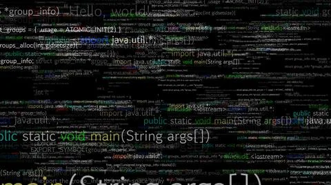 Visionary programming and coding of future software Stock Illustration