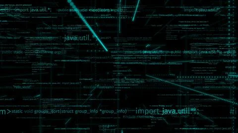 Visionary programming and coding of future software Stock-Illustration