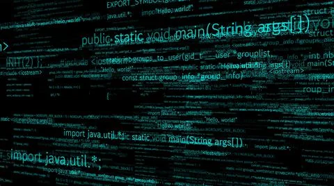 Visionary programming and coding of future software Stock-Illustration