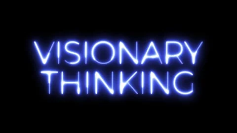 Visionary Thinking Neon Text Animation Stock Footage 318335727