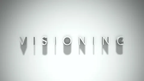 Visioning 3D title animation with shadows on a white background Stock Footage 296492501