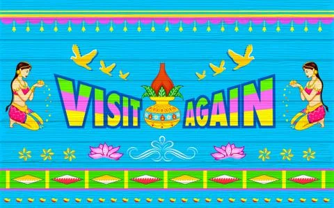 Visit Again Poster Stock Illustration