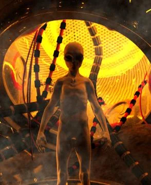 Visit of an alien Stock Illustration