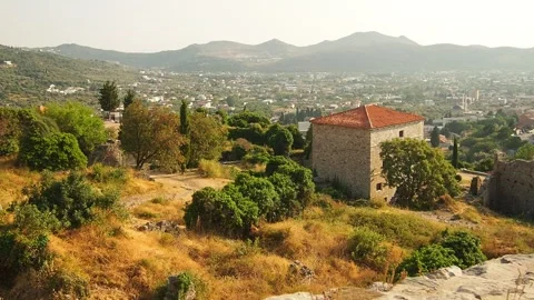 Visit the beautiful old town of Stari Bar, Montenegro, where ancient ruins stand Stock Footage 316142935