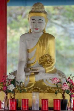 Visit to the buddhist center of panillo huesca Stock Photos