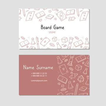 Visit card with board game element Stock Illustration