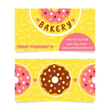 Visit card with donuts. Stockillustratie