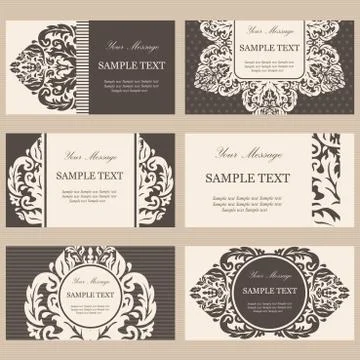 Visit cards brown set Stock Illustration
