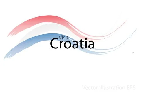 Visit Croatia Vector Illustration Stock Illustration