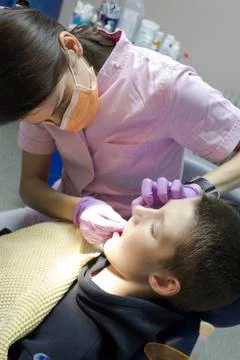 Visit to the dentist Stock Photos