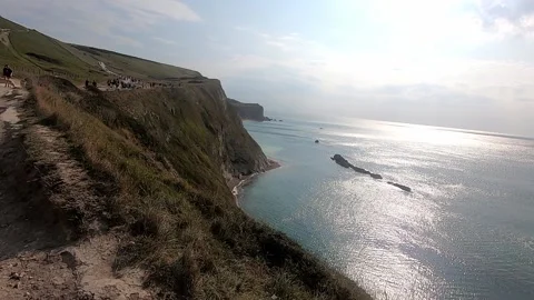 Visit Durdle Door, during COVID-19 pandemic, 2020 Stock Footage 144138103