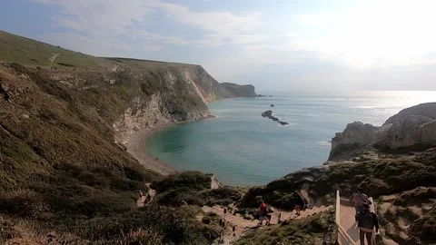 Visit Durdle Door, during COVID-19 pandemic, 2020 Stock Footage 144138133