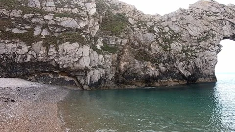 Visit Durdle Door, during COVID-19 pandemic, 2020. The arch Stock Footage 144138241