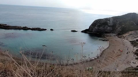 Visit Durdle Door, during COVID-19 pandemic, 2020 Stock Footage 144138764