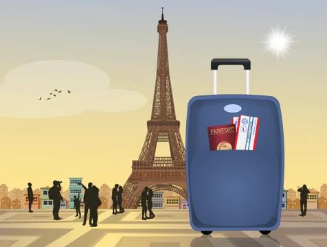 Visit of the Eiffel tour Illustration