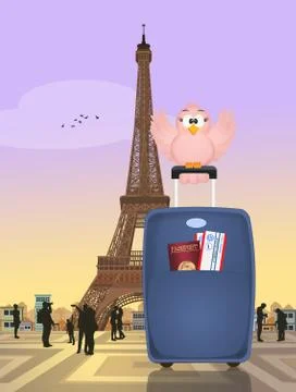 Visit of the Eiffel tour Illustration