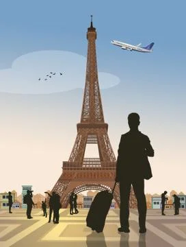 Visit of the Eiffel tour 스톡 일러스트